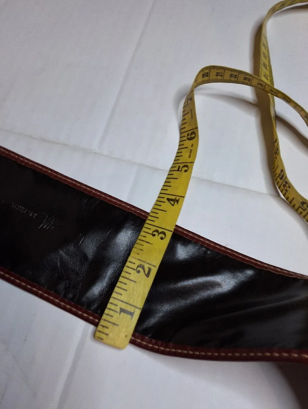 Morris Moskowitz Vintage Leather Belt Size L Burgundy Sculptural Buckle 70s